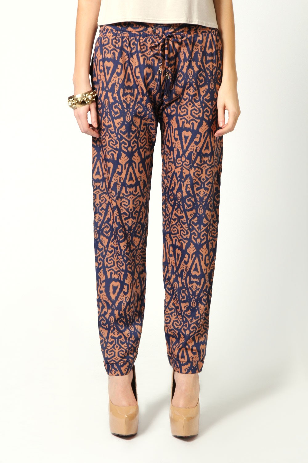 boohoo.com Emily Relaxed Fit Ikat Print Drawcord Trousers $50 nz fashion blogger
