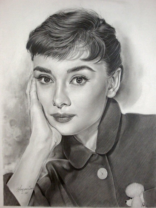 Audrey Hepburn Illustrations. artist, sketch, Audrey Hepburn, buzzfeed.com. fashion blog nz, beauty blog nz, media nz, magazine nz, beauty blogger