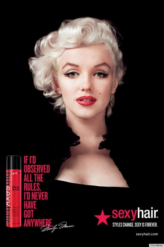 Marilyn Monroe, Sexy Hair, Fashion, Beauty, Hair, Famous, Marilyn Monroe Hair Ads, Sexy Hair Ad Campaign, fashion blog nz, beauty blog nz, style blog nz, angie fredatovich, nz pr, fashion media nz, beauty media nz