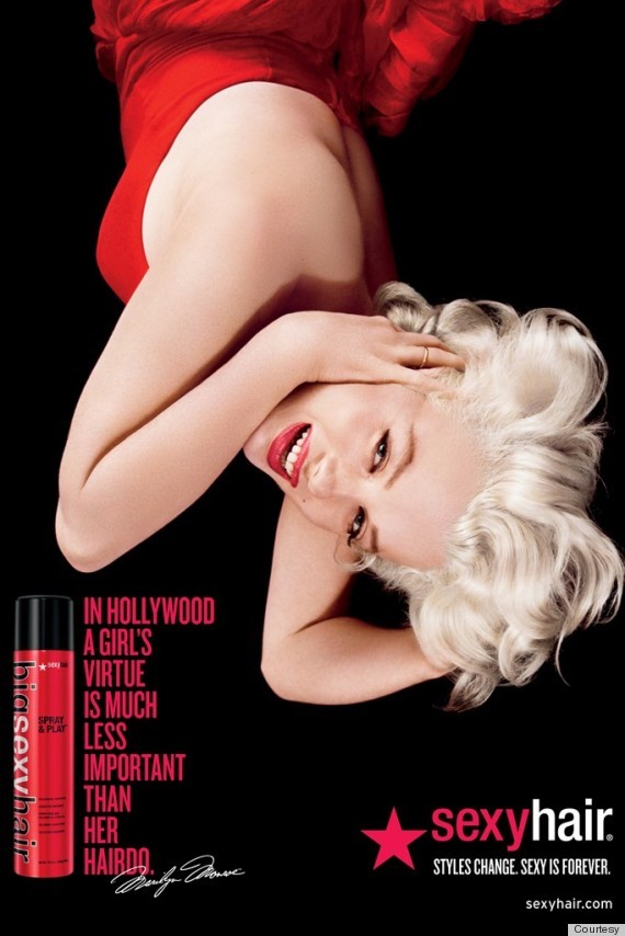 Marilyn Monroe, Sexy Hair, Fashion, Beauty, Hair, Famous, Marilyn Monroe Hair Ads, Sexy Hair Ad Campaign, fashion blog nz, beauty blog nz, style blog nz, angie fredatovich, nz pr, fashion media nz, beauty media nz