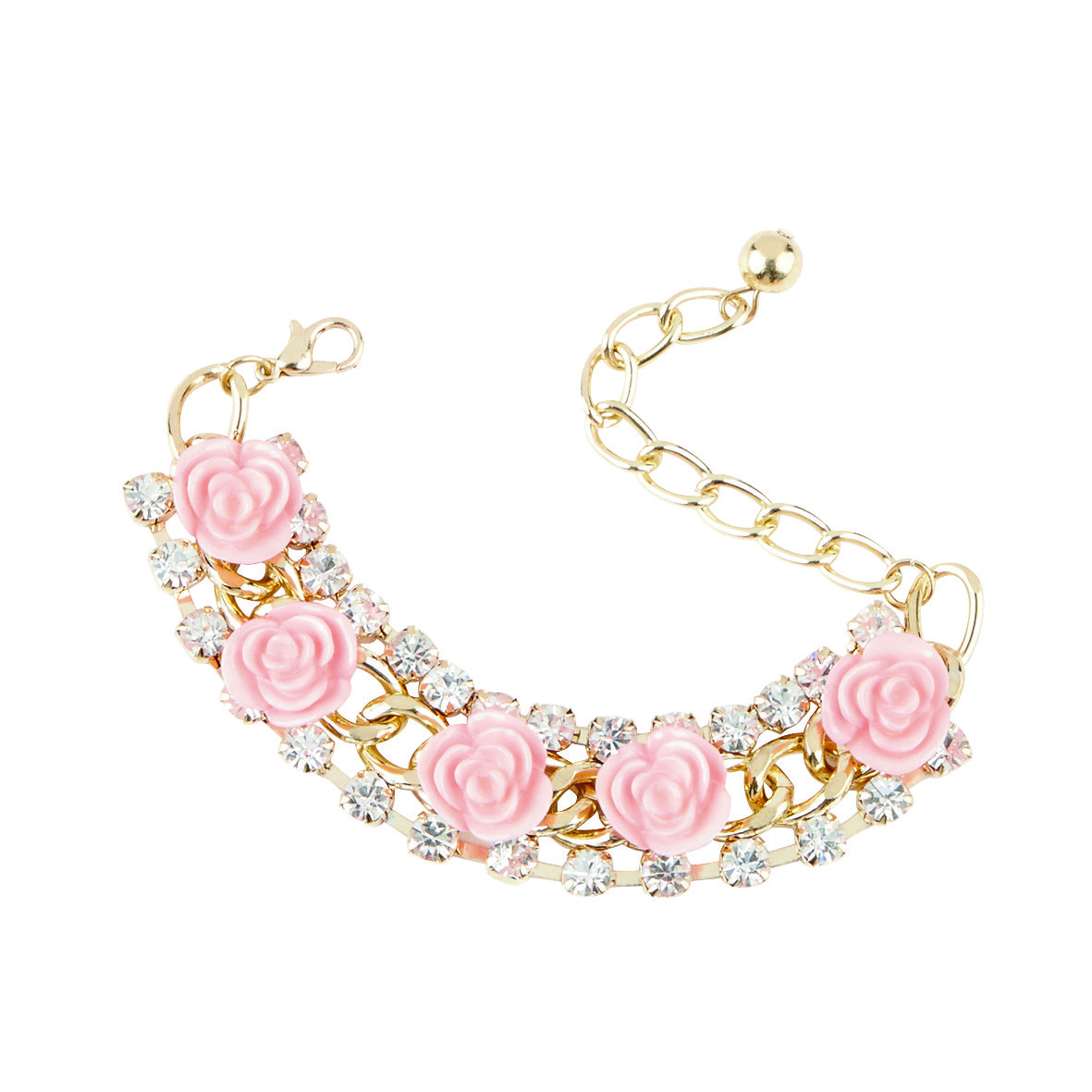The Warehouse Diamante Flower Chain Bracelet $15